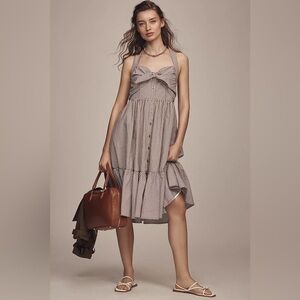 Maeve Halter Bow-Front Midi Dress